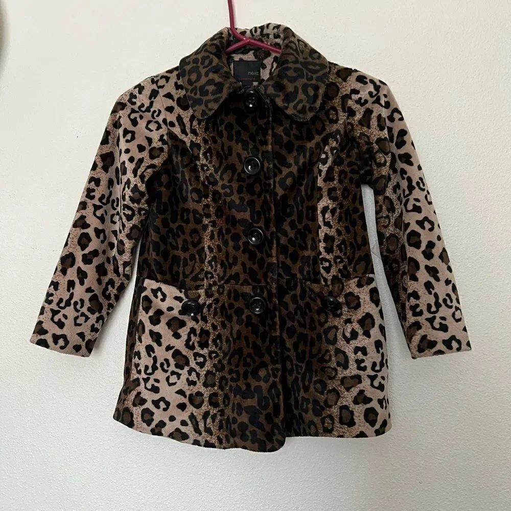 Next Leopard print Kids Girl Coat size 7-8 years